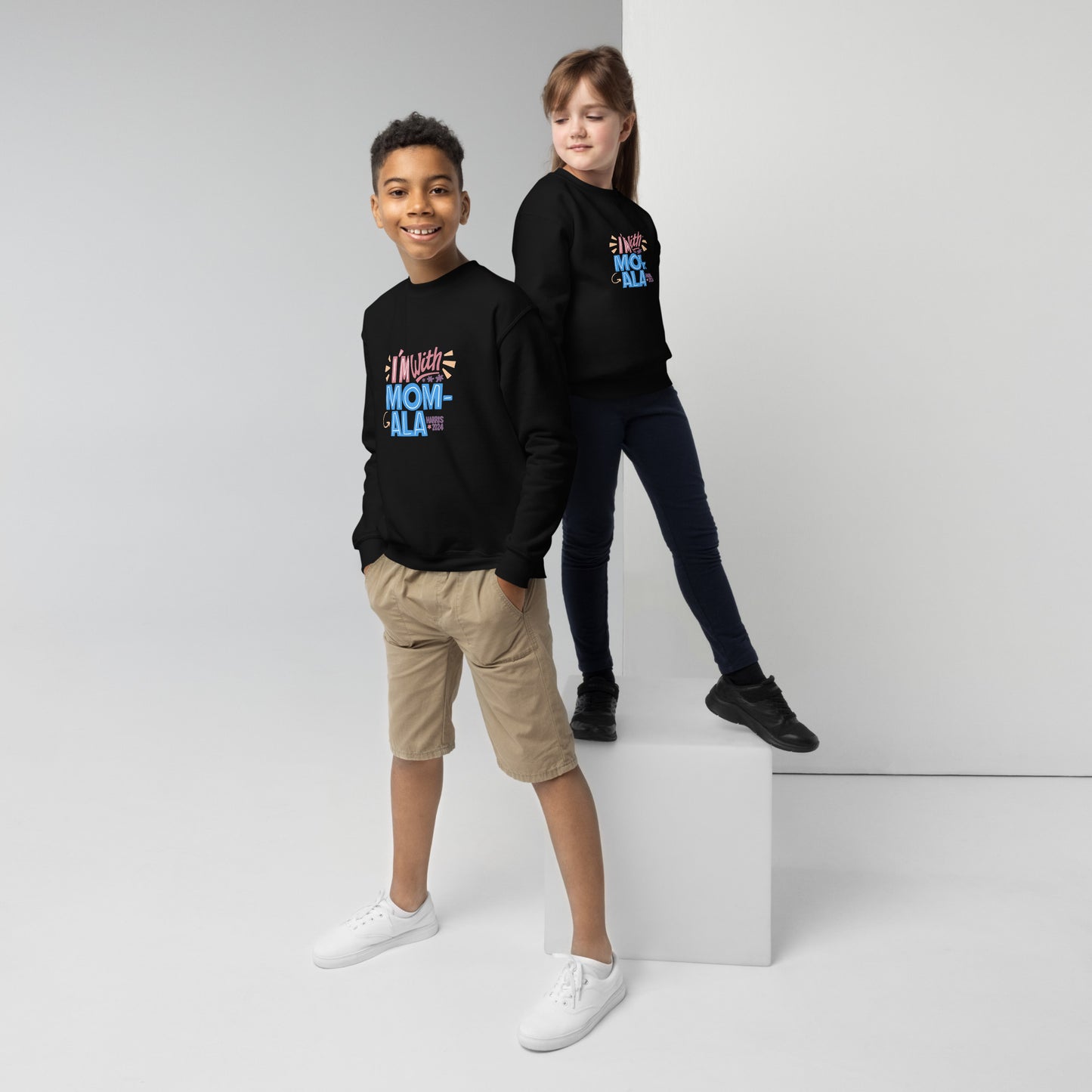 "I'm with Momala" Youth crewneck sweatshirt